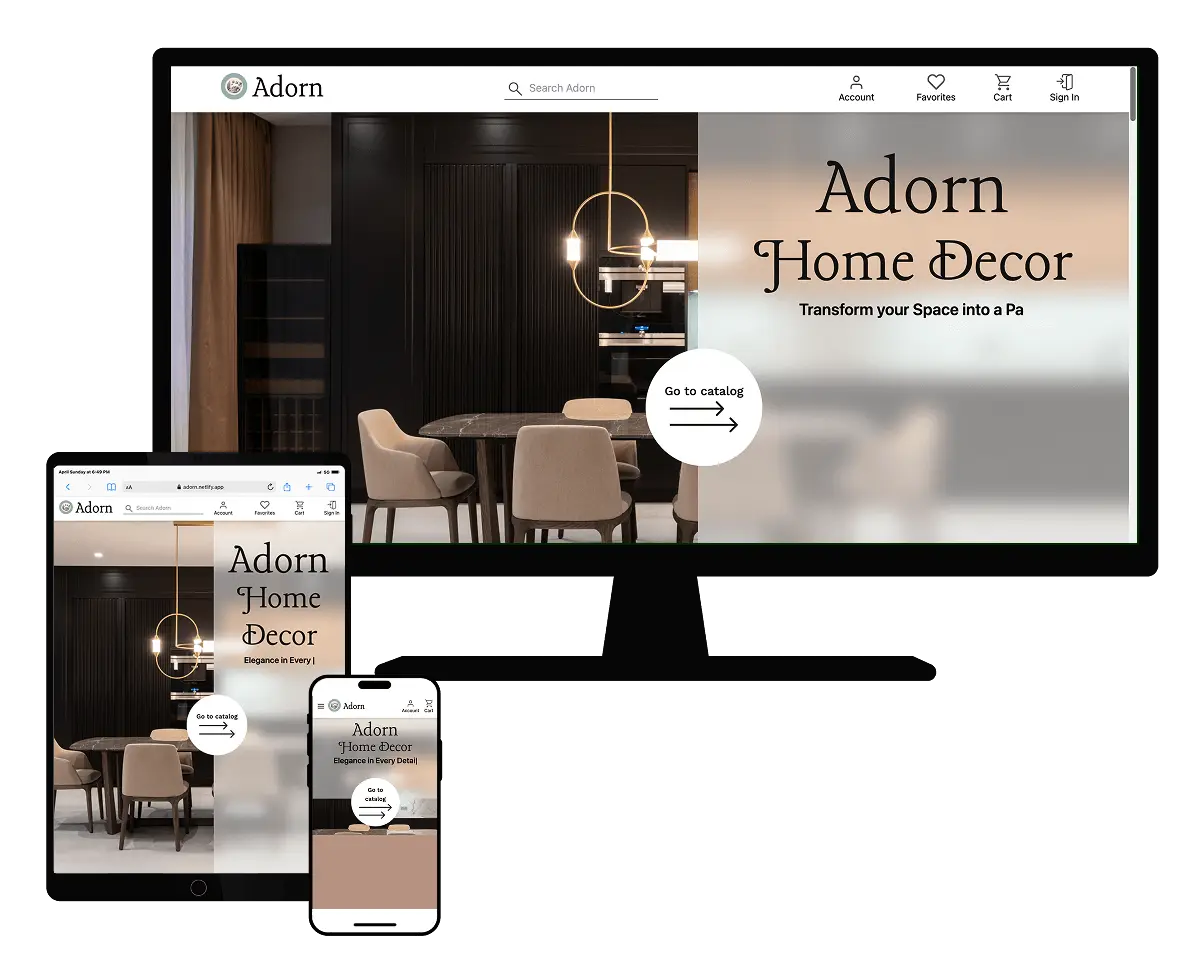 Adorn image on desktop, tablet and mobile